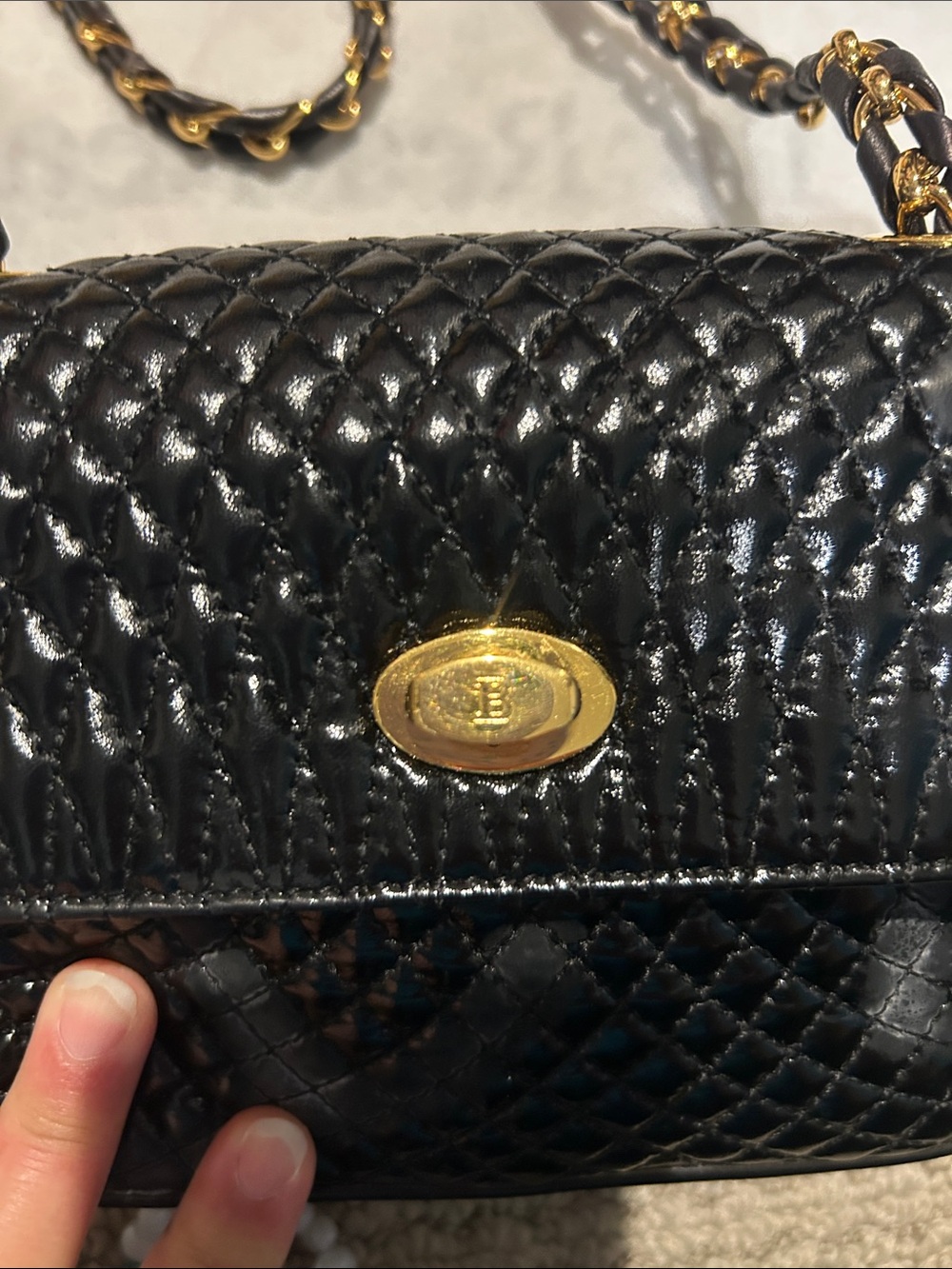 Bally Classic Black Quilted Crossbody Bag with Gold Hardware - Picture 2 of 10